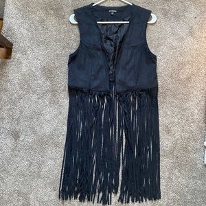 Suede fringe vest
